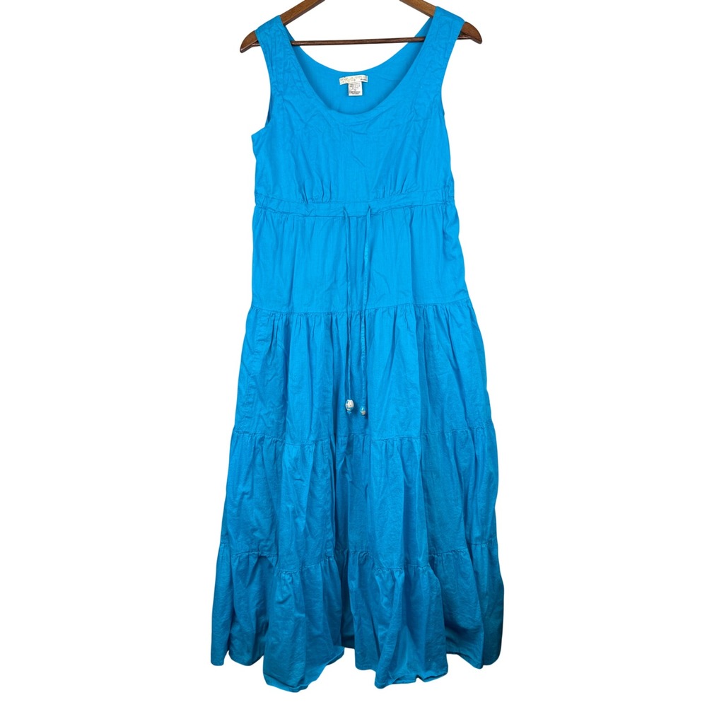 Vasna Desire Womens Tiered Maxi Dress Medium Boho Beachy Hippie Lightweight